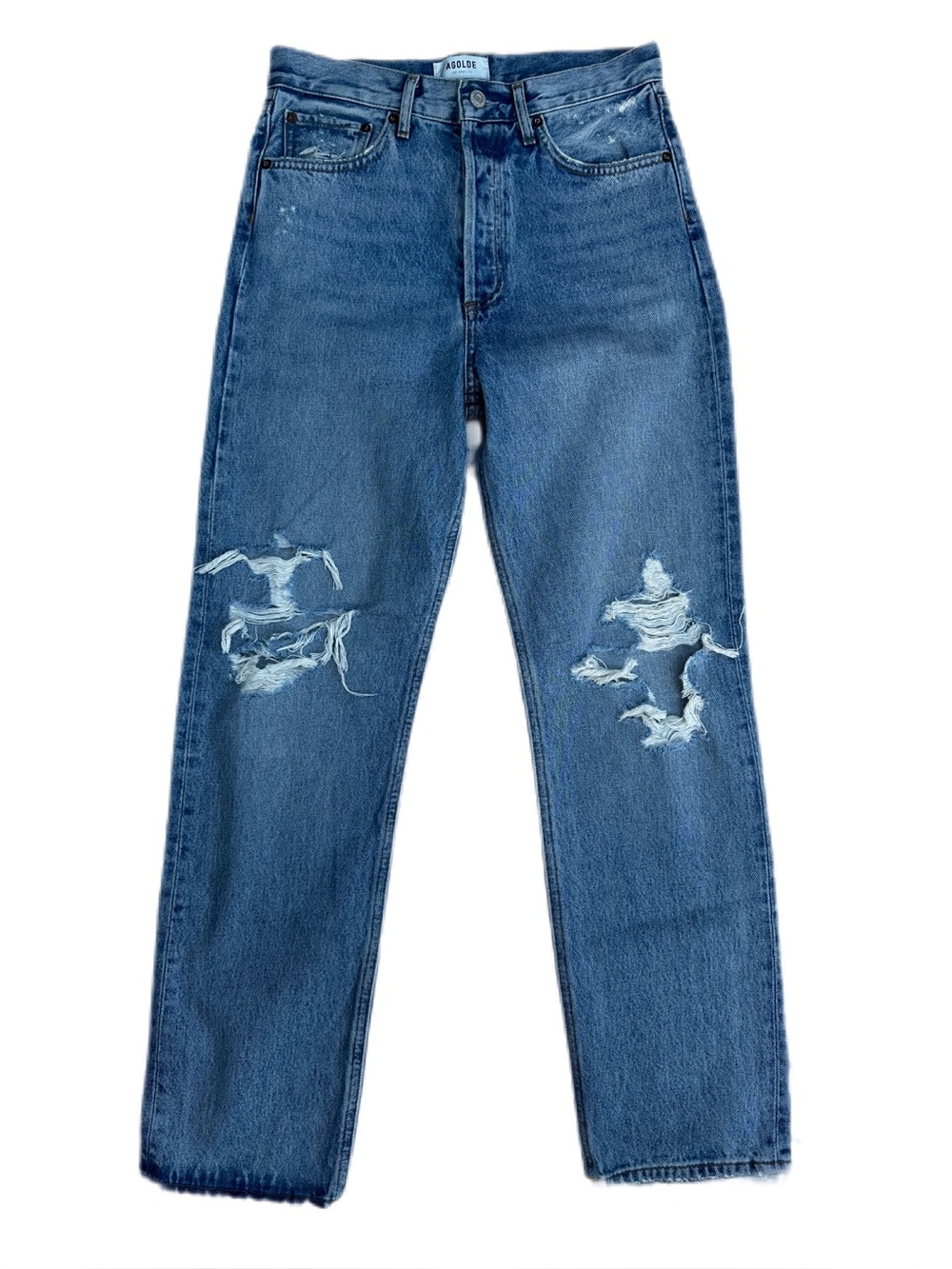 AGOLDE 90’s Jean High Rise Distressed Straight Leg Jeans Size 25